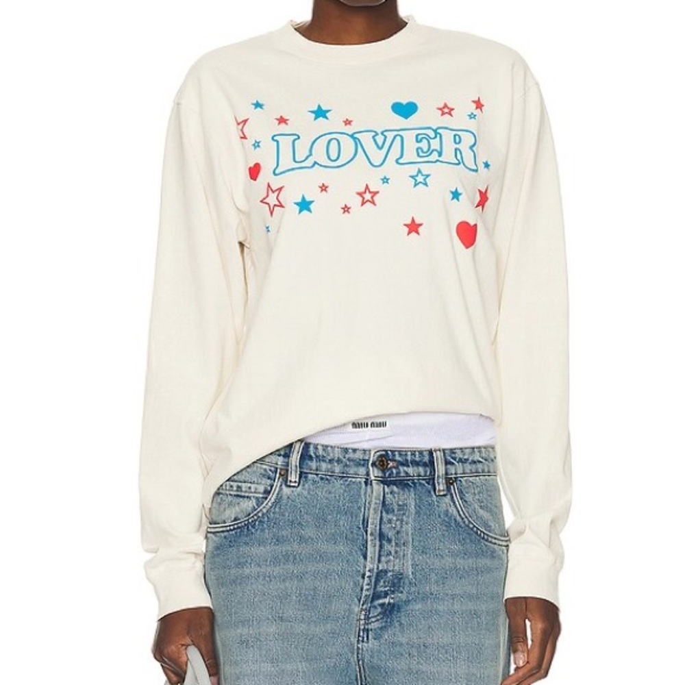 BIANCA CHANDON Lover Long Sleeve T Shirt Cream Size L